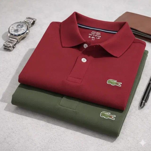 Cotton Matty Solid T-shirt For Men, Red & Olive, Pack of 2 (XXL)