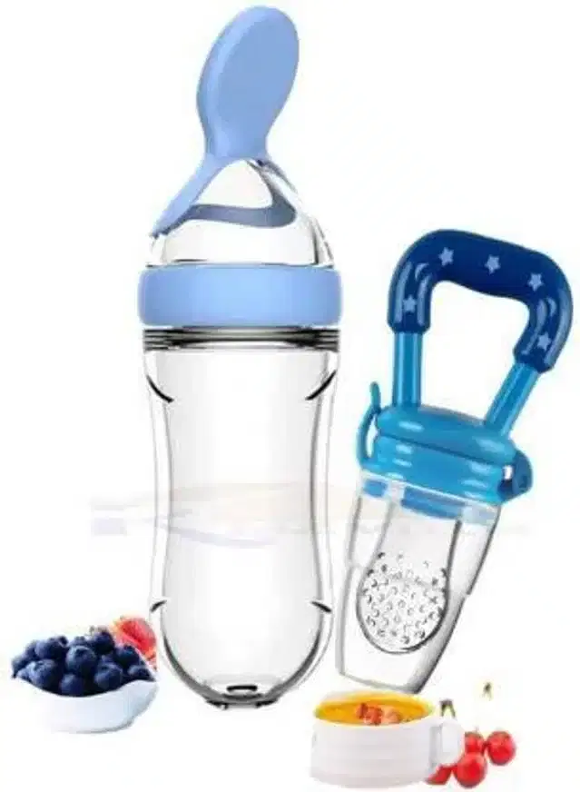 Silicone Food & Fruit Feeder for Kids, Multicolor, Set of 2