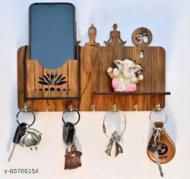 Wooden Key & Mobile Holder, Tan