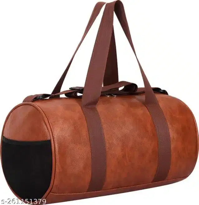 PU Gym Bag for Men & Women, Tan