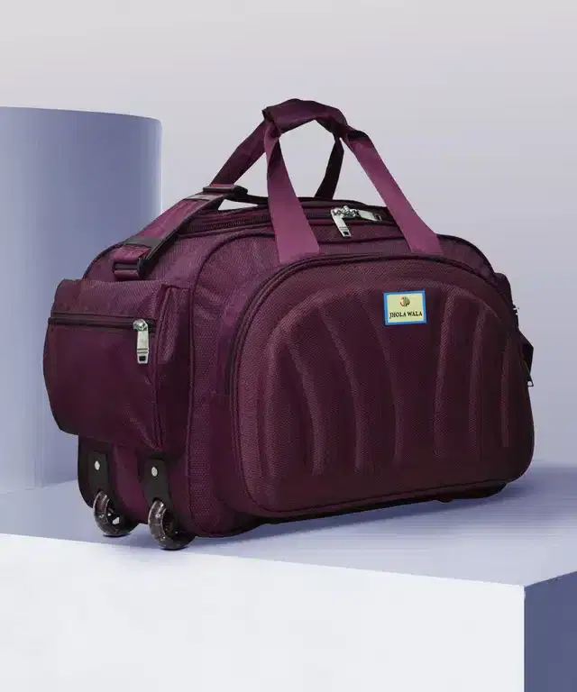 Polyester Traveling Luggage Bag with Wheels, Purple,60 L
