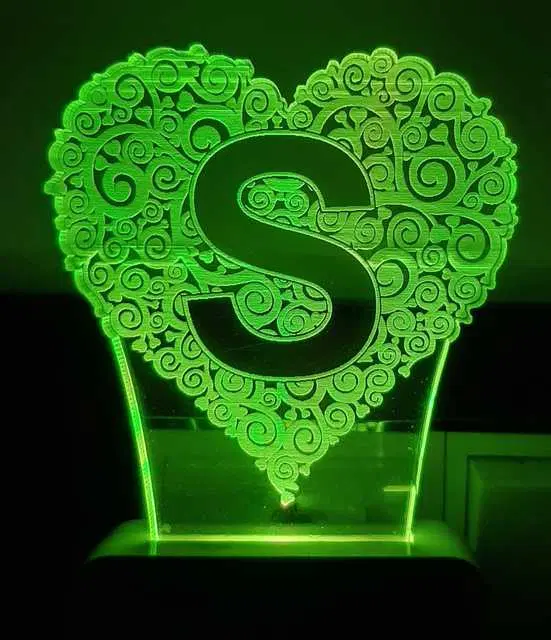 Plastic 7 Color Changing 3D Led Night Lamp For Living Room, Ms-157