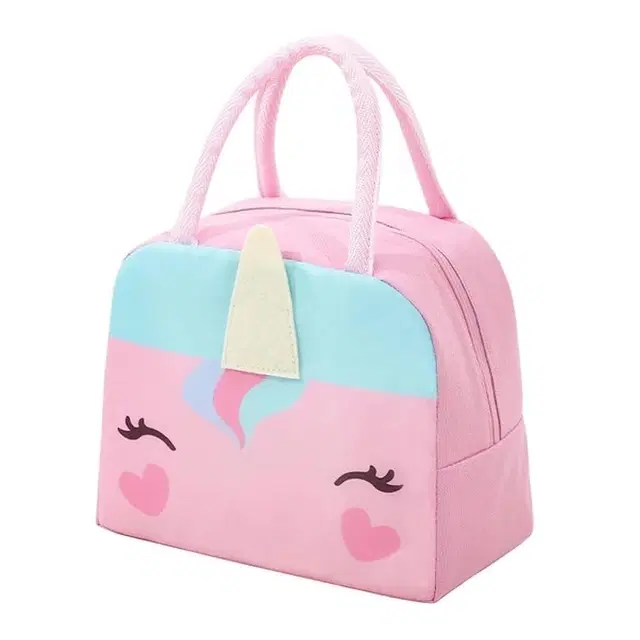 Animal 3D Design Hot & Cold Insulated Lunch Box Bag (Unicorn Pink)