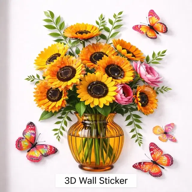 Fancy 3D Floral Wall Sticker (35X60cm)