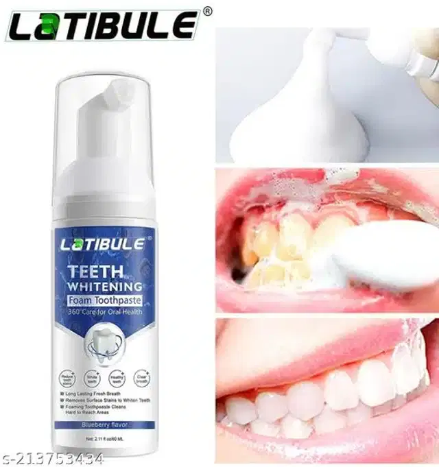 Latibule Teeth Whitening Foam Toothpaste, 60 ml