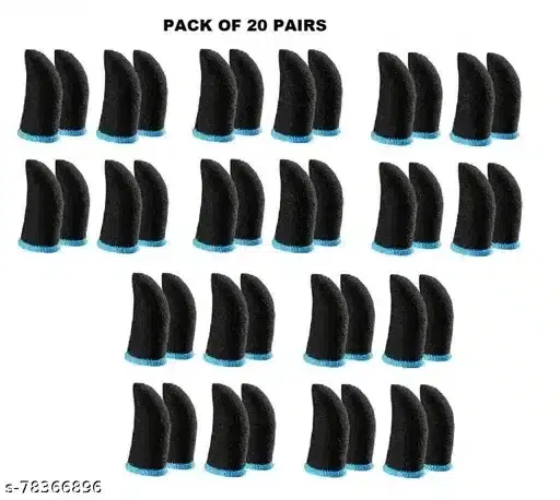 Elastane Pubg Finger Sleeves For Gaming, Black, Pack Of 20, Dv-24