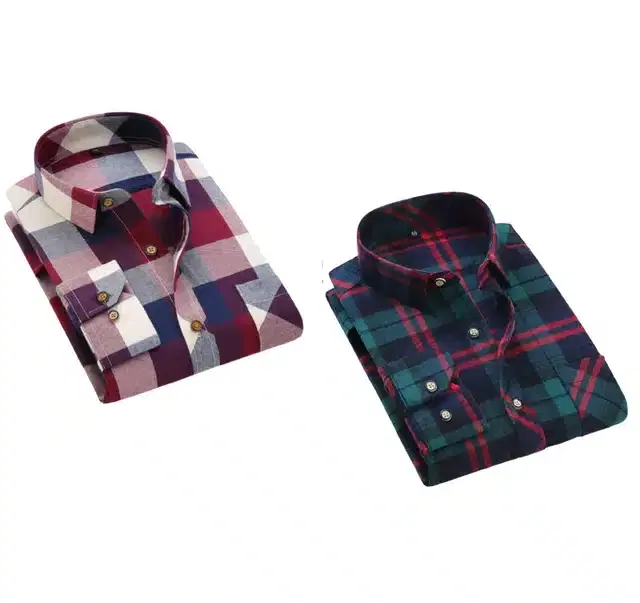 Exclusive Long Sleeves Shirt for Men, Pack of 2 (Multicolor, L) (JME-174)