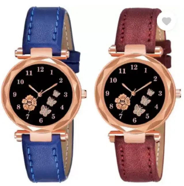 Analog Watch for Women, Pack of 2 (Multicolor)