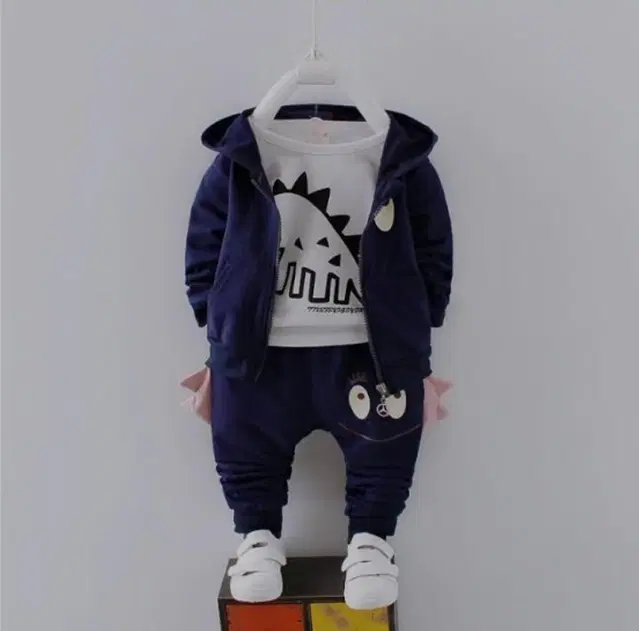 Hosiery Clothing Set for Kids (Navy Blue, 0-1 Years)