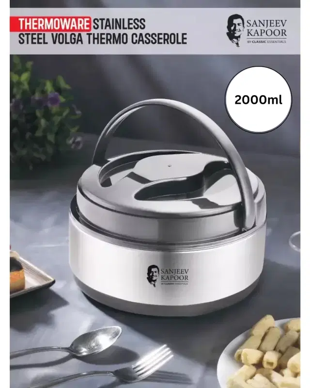 Classic Essentials Volga Stainless Steel Insulated Hot Meal Serving Thermoware Casserole, 2000 ml
