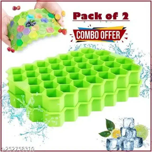 Ice Cube Tray, Green, Pack of 2