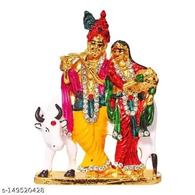 Radhe Krishna Car Dashboard Idol, Multicolor