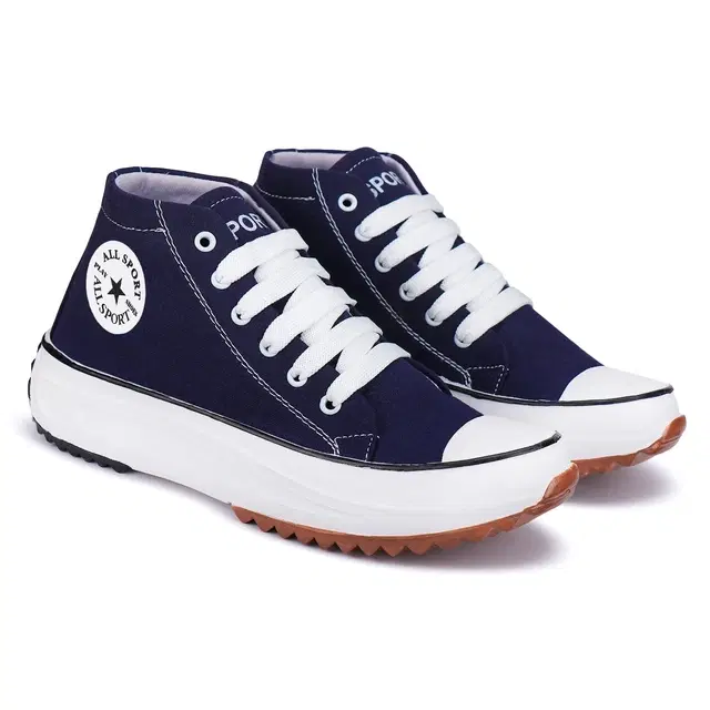 Casual Shoes for Women & Girls (Blue & White, 6)