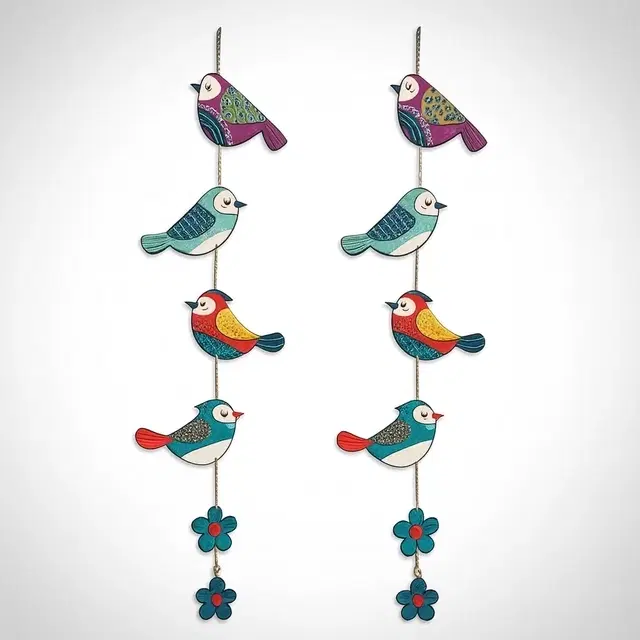 Colorful Birds Wall and Door Hanging 4.5 inch