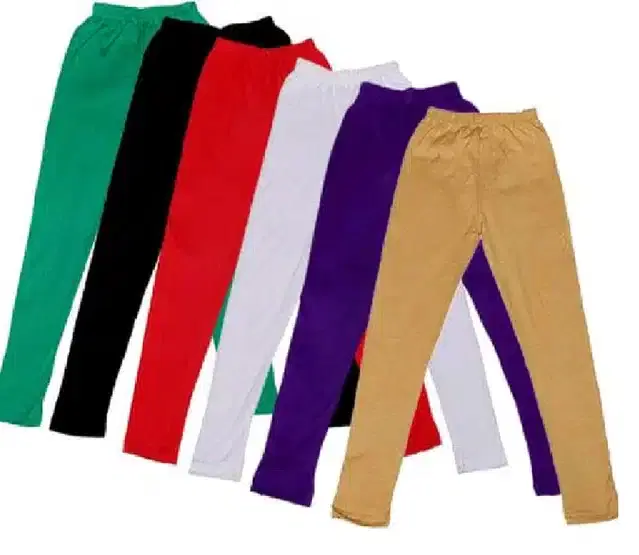 Soft & Comfortable Leggings for Girls, Pack of 6 (Multicolor, 15-16 Years)