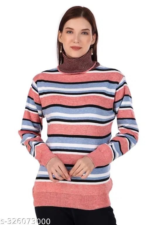 Acrylic Sweater for Women (Multicolor, M)
