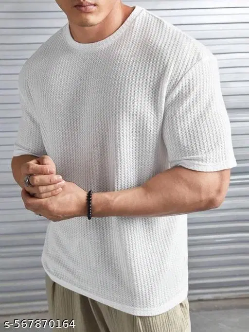 Cotton Blend T-shirt for Men, White (S)
