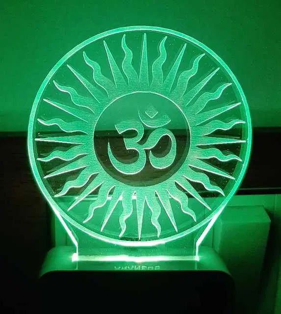 Plastic 7 Color Changing 3D Led Night Lamp For Living Room, Ms-056