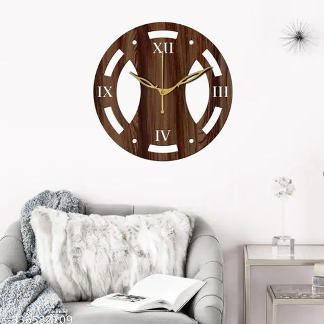Wooden Wall Clock, Brown