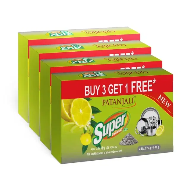 Patanjali Super Dishwash Bar 225 g Buy 3 Get 1 Free