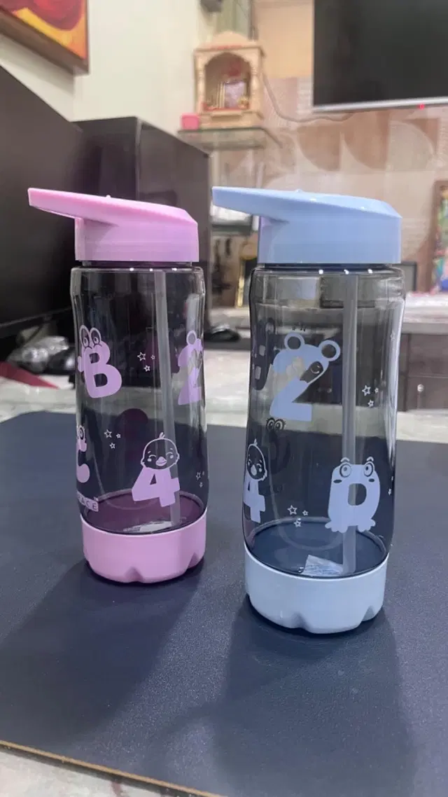 Plastic Water Bottle For Kids ,Multicolour ,(600ML) , Pack Of 2