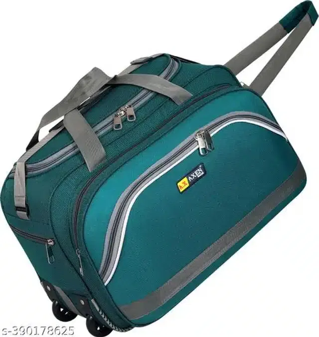 Polyester Trolley Duffel Bag for Men & Women, Teal