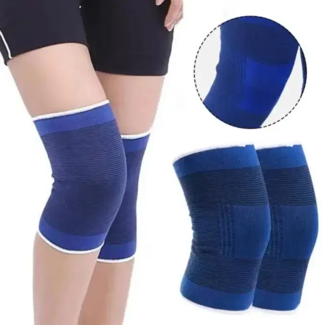 Polyester Solid Knee Sleeves for Women, Blue, Set of 1