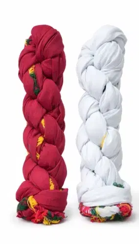 Solid Cotton Dupattas for Women ,Maroon & White, Pack of 2 (2 m)