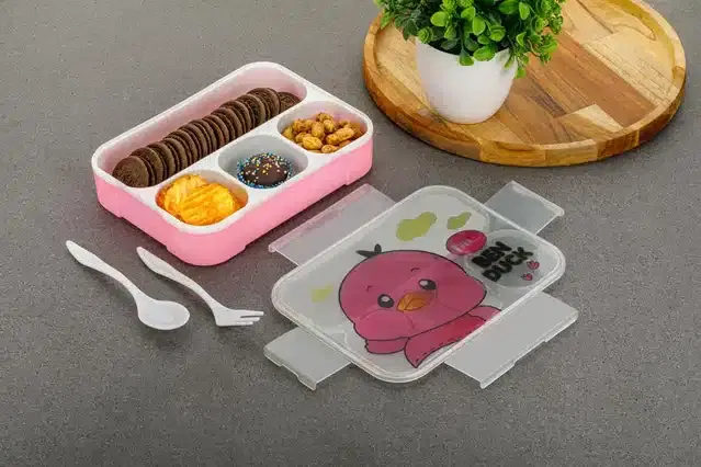 Microwave Proof Lunch Box for Kids, Multicolor, 100 ml, Set of 1