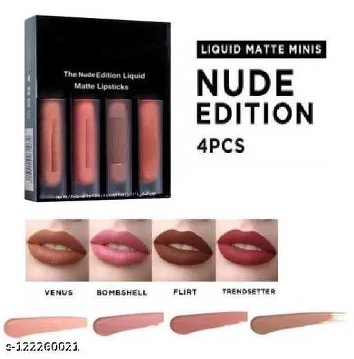 Edition Quality Long Lasting Kiss Proff Beauty Lipstick Pack Of 4