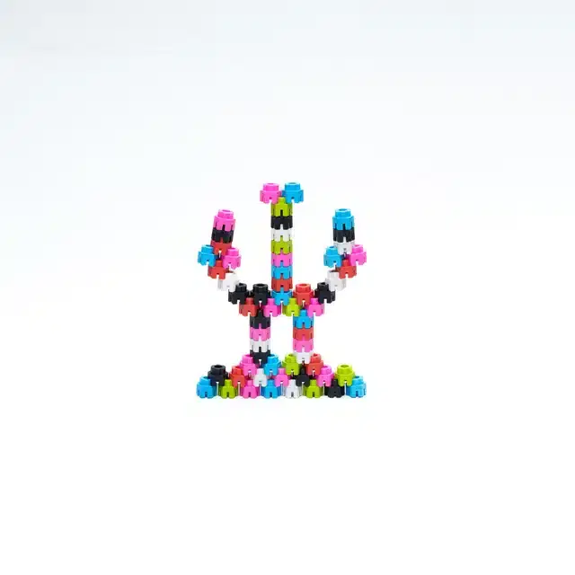 Plastic Educational Hexagonal 50 Pcs Building Blocks Toy Set for Kids, Multicolor
