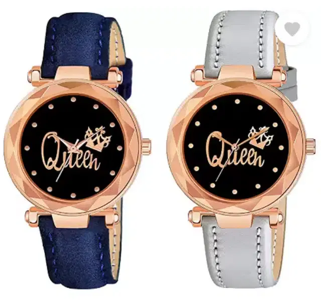 Analog Watch for Women, Pack of 2 (Multicolor)