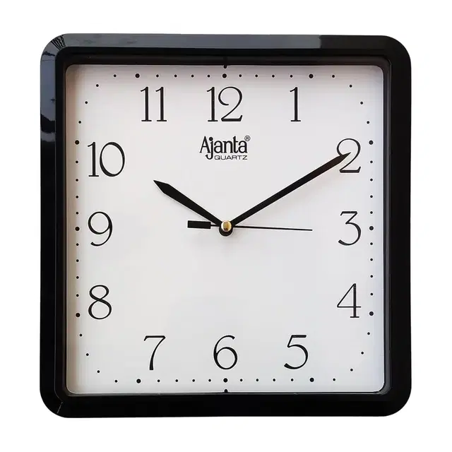 Ajanta Plastic Abstract Analog Wall Clock (21.6 Cm X 21.6 Cm X 3.2 Cm, Black)