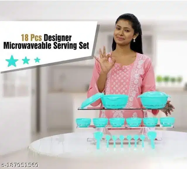 Plastic Dinning Set, Assorted, Set of 16