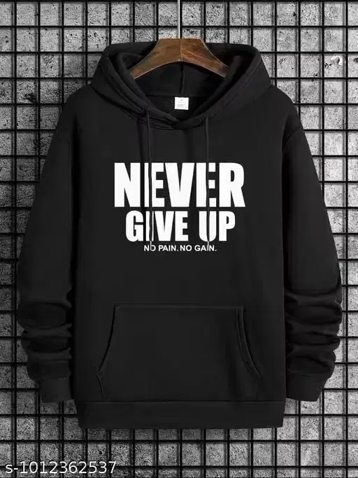 Fleece Hoodie for Men (Black, M)