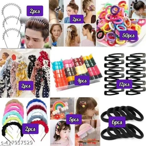 Set of 85 pcs Hair Accessories Combo for Women (Multicolor)