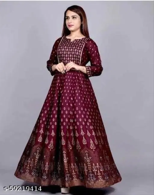 Rayon Kurti for Women, Purple (M)