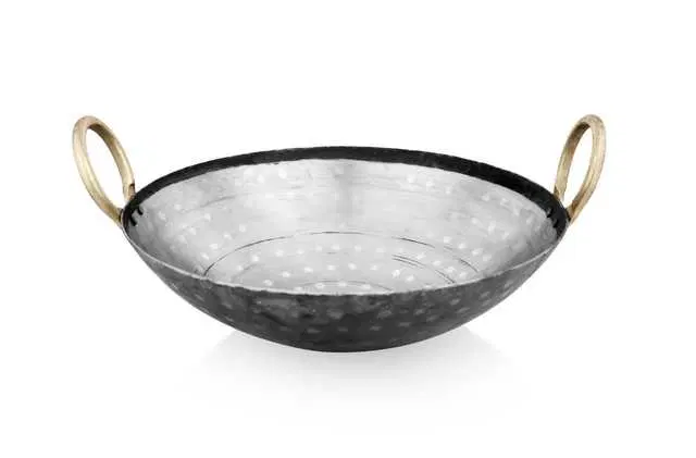 BRODEES Iron Kadahi 30 Cm Dia Round Bottom Kadhai 30 cm diameter, 4 L capacity , Iron, A-16