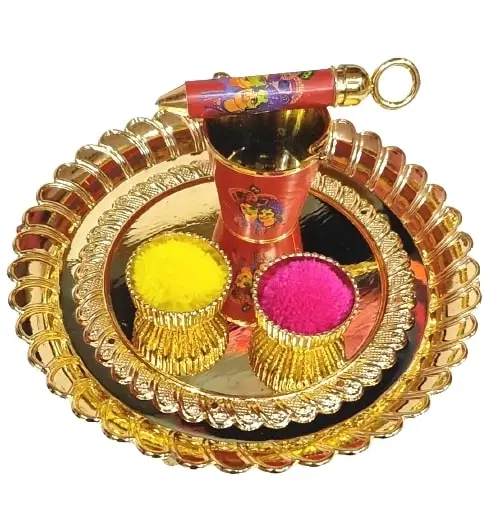 Radha Krishna Printed Bucket Pickari – For Laddu Gopal Ji Holi Celebration