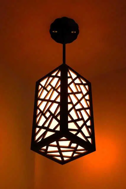 Willson Wooden Hanging Ceiling Light Lamp For Home & Office Decoration, Brown, 25.5 x 12 x 12 CM, NF-013