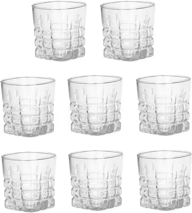 Liquor cum Cocktail Glasses, Transparent, 200 ml, Pack of 8