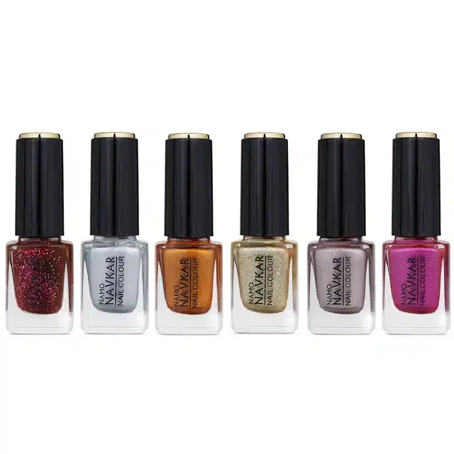 Super Rich Nail Polish for Women, Multicolor, Pack of 6