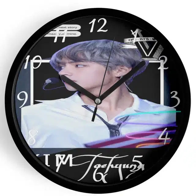 HD Printed Plastic Wall Clock, Multicolor, 10x10 Inches