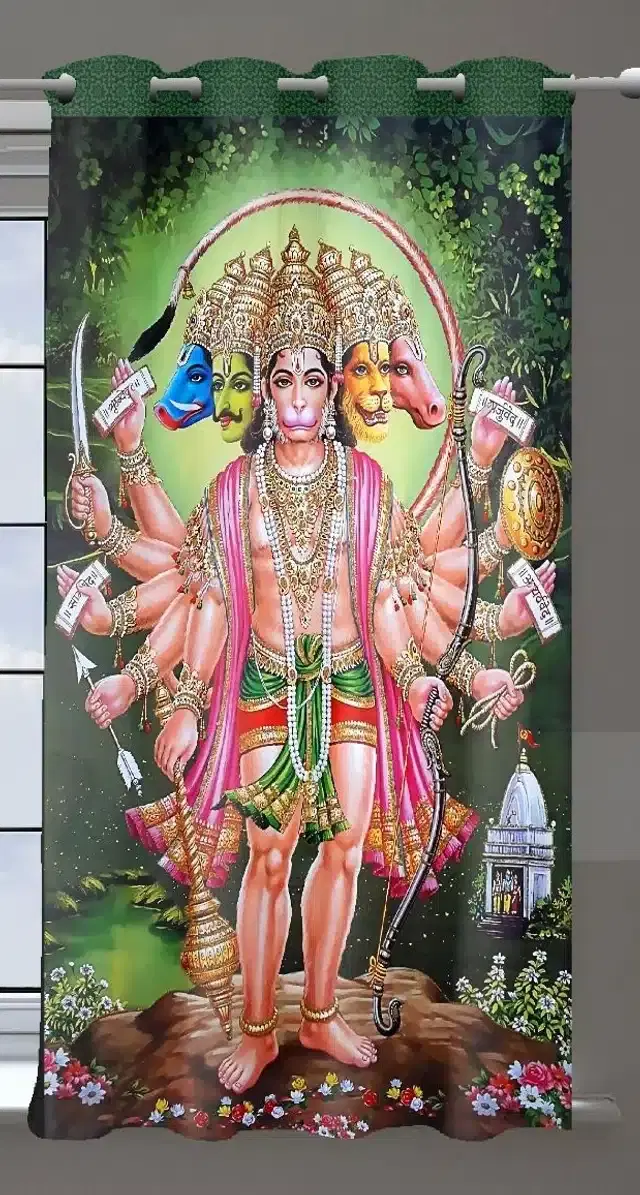 Digital Printed Window & Door Curtains, Multicolor, 7 feet