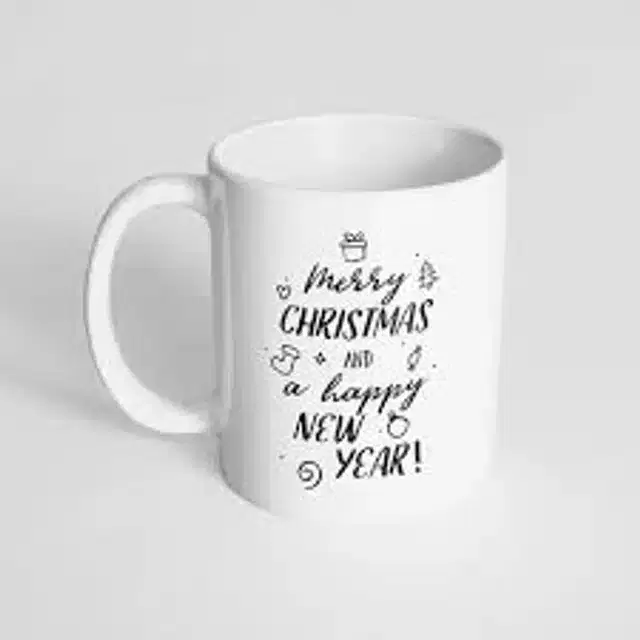 Ceremic Printed Coffee Mug, White, 350 ml