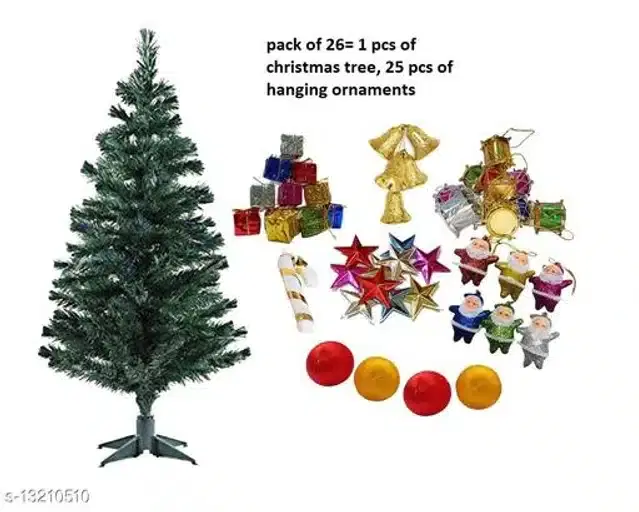 PVC Christmas Decoration Kit, Multicolor, Set of 26