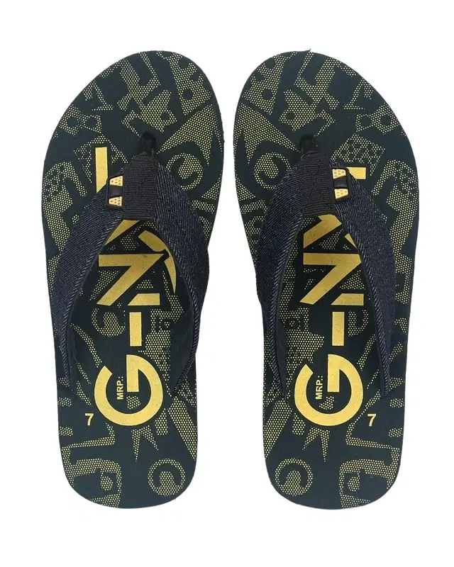 Slippers for Men, Black & Yellow (6)