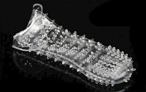 A R Silicone Crystal Dotted Condom for Men, Transparent