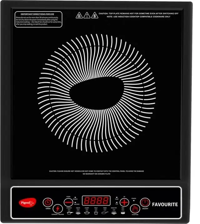 Pigeon Favourite IC 1800 W Induction Cooktop, Black, Push Button