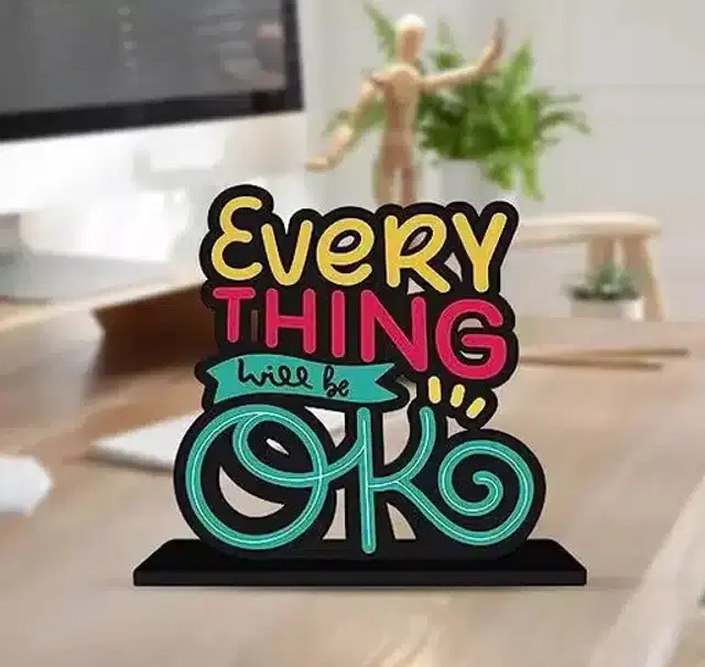 Wooden Quotes Stand for Table & Office Desk, Multicolor